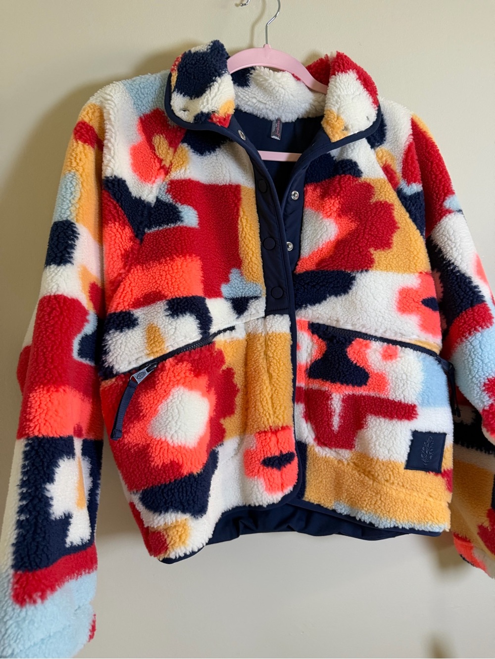 Free People Movement Multicolor Sherpa Fleece Jacket - Cozy Patterned Coat - Picture 2 of 5